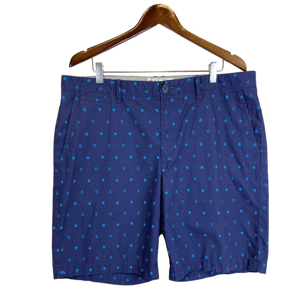 The Original Penguin Blue Anchors & Sail Boats Print 9" Shorts Pockets Cotton